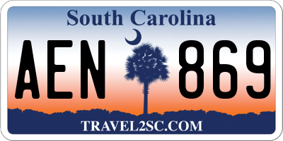 SC license plate AEN869