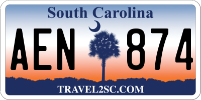 SC license plate AEN874