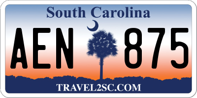 SC license plate AEN875