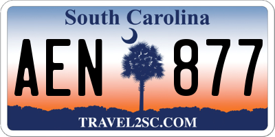 SC license plate AEN877