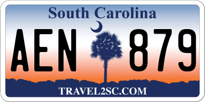 SC license plate AEN879