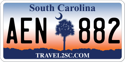 SC license plate AEN882