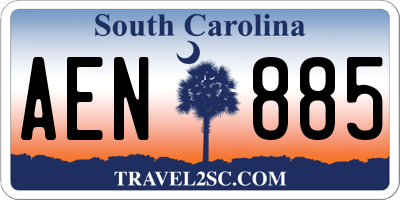 SC license plate AEN885