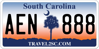 SC license plate AEN888