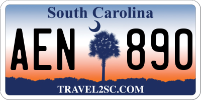 SC license plate AEN890