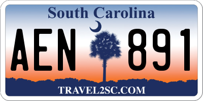 SC license plate AEN891