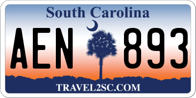 SC license plate AEN893