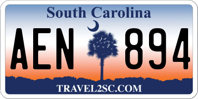 SC license plate AEN894