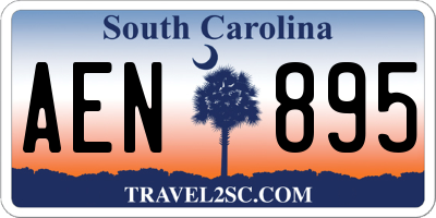 SC license plate AEN895