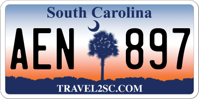 SC license plate AEN897