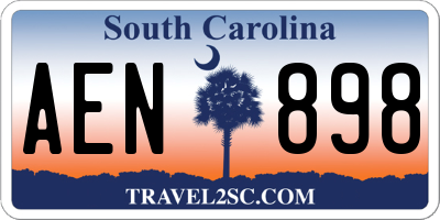 SC license plate AEN898
