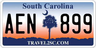 SC license plate AEN899