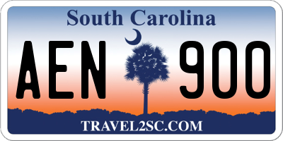 SC license plate AEN900