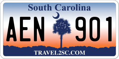 SC license plate AEN901