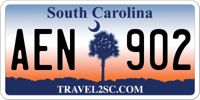 SC license plate AEN902