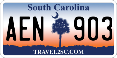 SC license plate AEN903