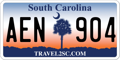 SC license plate AEN904