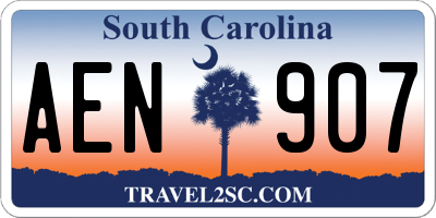 SC license plate AEN907