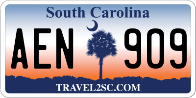SC license plate AEN909