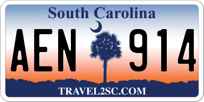 SC license plate AEN914