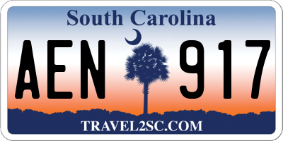 SC license plate AEN917