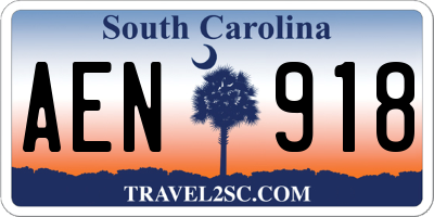 SC license plate AEN918