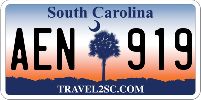 SC license plate AEN919