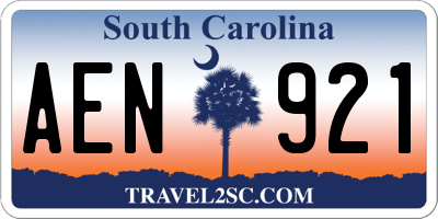 SC license plate AEN921
