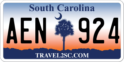 SC license plate AEN924