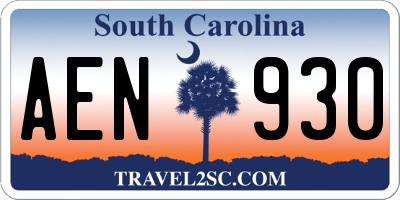 SC license plate AEN930