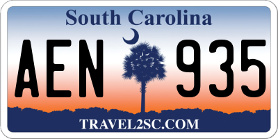 SC license plate AEN935