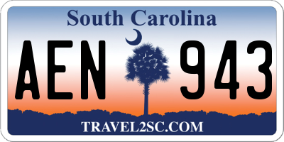 SC license plate AEN943
