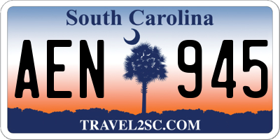 SC license plate AEN945
