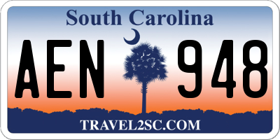 SC license plate AEN948