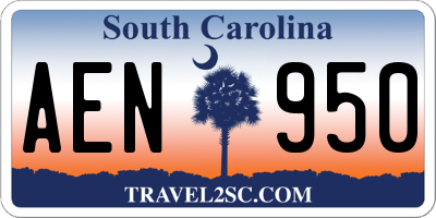 SC license plate AEN950