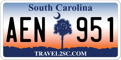 SC license plate AEN951
