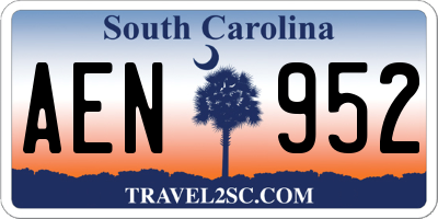 SC license plate AEN952