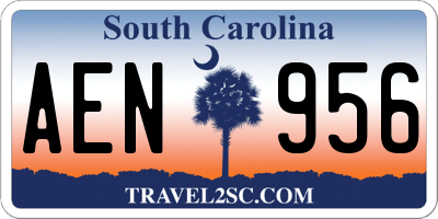 SC license plate AEN956