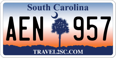 SC license plate AEN957