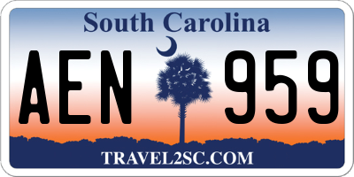 SC license plate AEN959