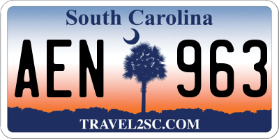 SC license plate AEN963