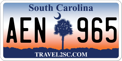 SC license plate AEN965