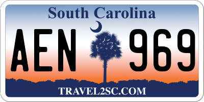 SC license plate AEN969