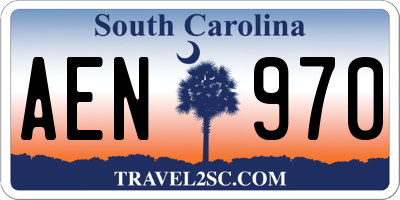 SC license plate AEN970