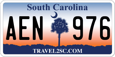 SC license plate AEN976