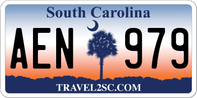 SC license plate AEN979
