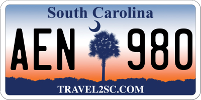 SC license plate AEN980