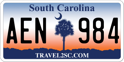 SC license plate AEN984