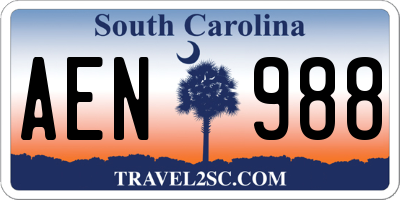 SC license plate AEN988