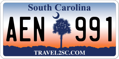 SC license plate AEN991